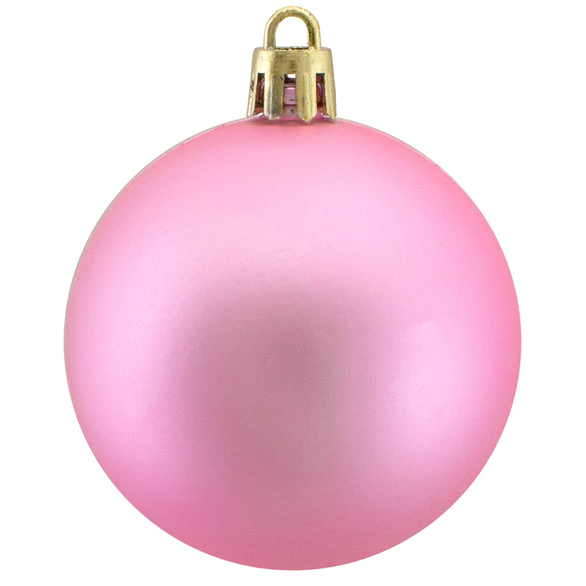 60ct Matte Bubblegum Pink Shatterproof Ball Ornaments